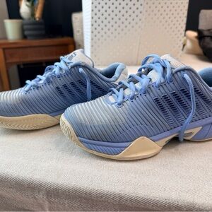 K-Swiss White and Blue Hypercourt Express 2 Shoes